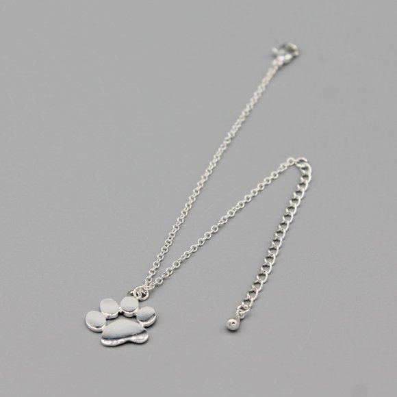 Silver tone dog cat paw animal dainty bracelet - Picture 6 of 6